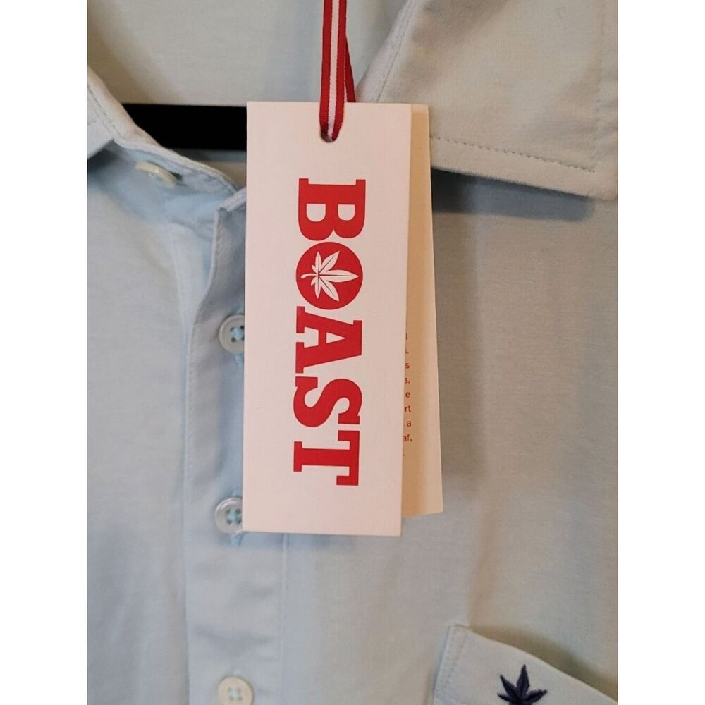 Boast Men's Light Blue Pima Cotton Polo Shirt Size XL NWT - Picture 3 of 7